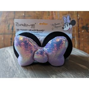 The Creme Shop Disney Minnie Mouse 3D Headband Purple Sequin Sparkle Ears, NEW!
